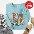 Give Thanks Sweatshirt - Heather Lagoon - 20 product image 1