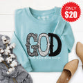 God Can Do A Lot Sweatshirt - Heather Lagoon - 20 product image 1