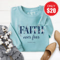 Faith Over Fear Sweatshirt - Heather Lagoon - 20 product image 1