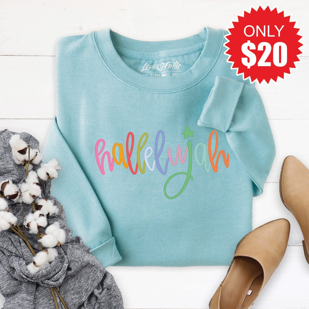 Hallelujah Sweatshirt - Heather Lagoon - 20 product image 1