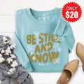 Be Still And Know Sweatshirt - Heather Lagoon - 20 product image 1