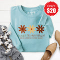 Grateful Thankful Blessed Flowers Sweatshirt - Heather product image 1