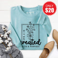 Created With a Purpose Sweatshirt - Heather Lagoon - 20 product image 1