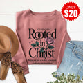 Rooted In Christ Sweatshirt - Heather Mauve - 20 product image 1
