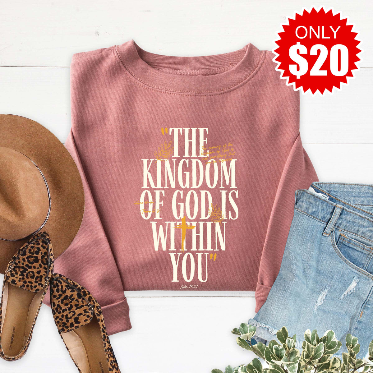 Kingdom of God Sweatshirt - Heather Mauve - 20 product image 1