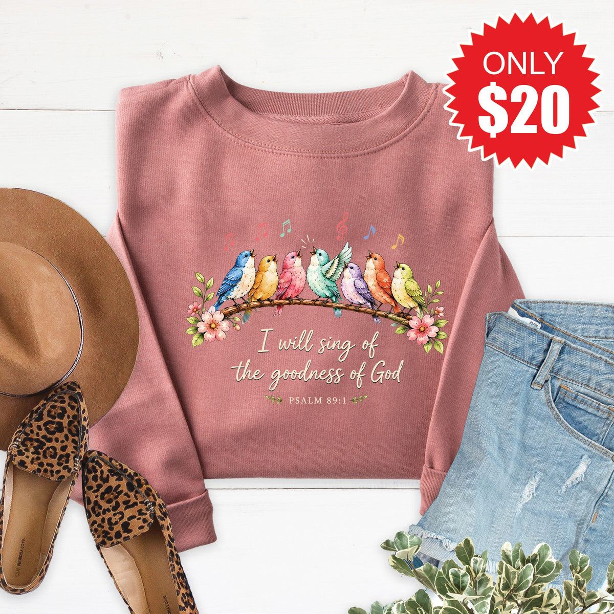Goodness of God Sweatshirt - Heather Mauve - 20 product image 1