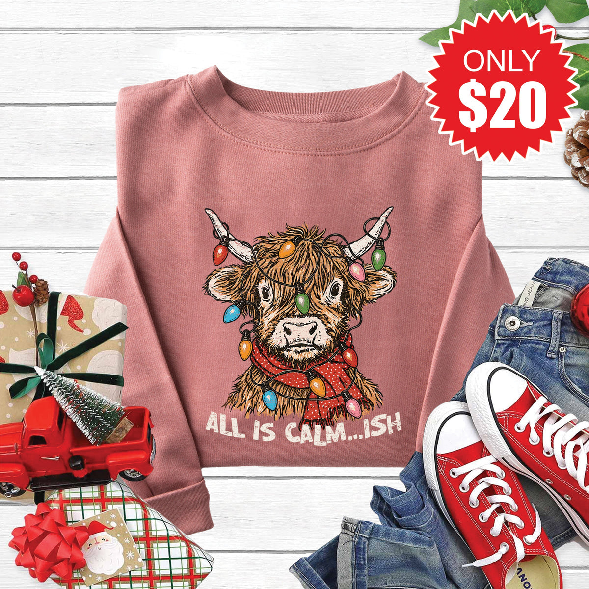 All is Calm...ish Sweatshirt - Heather Mauve - 20 product image 1