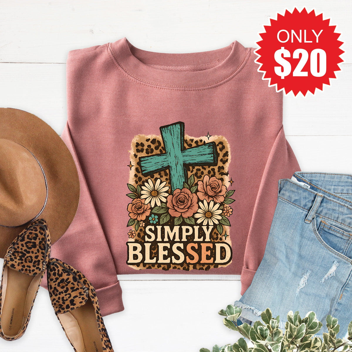 Simply Blessed Sweatshirt - Heather Mauve - 20 product image 1