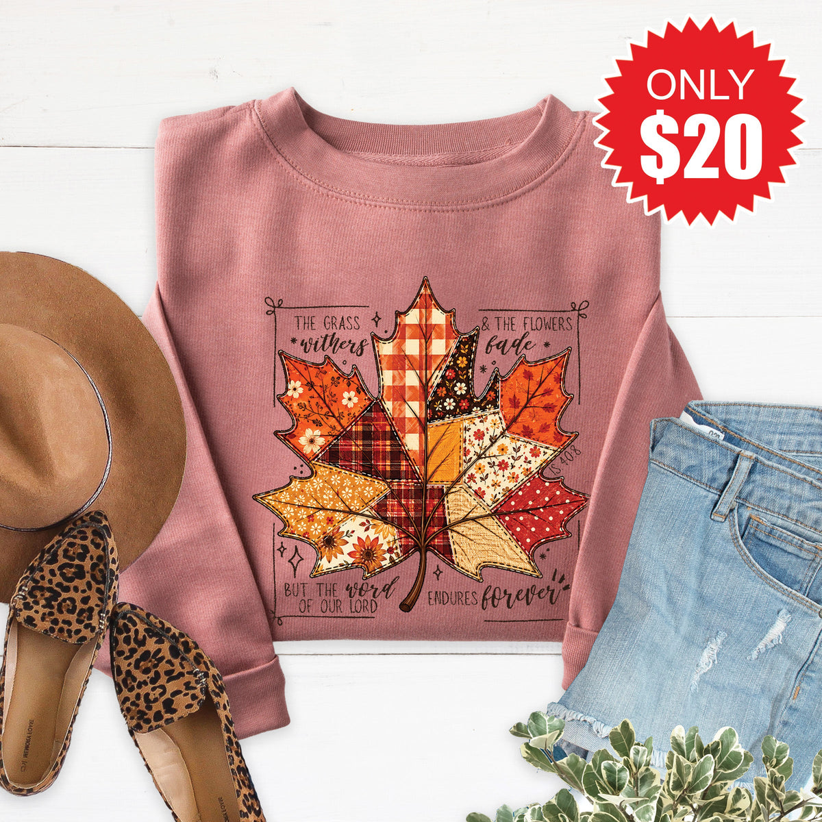 Flowers Fade Sweatshirt - Heather Mauve - 20 product image 1