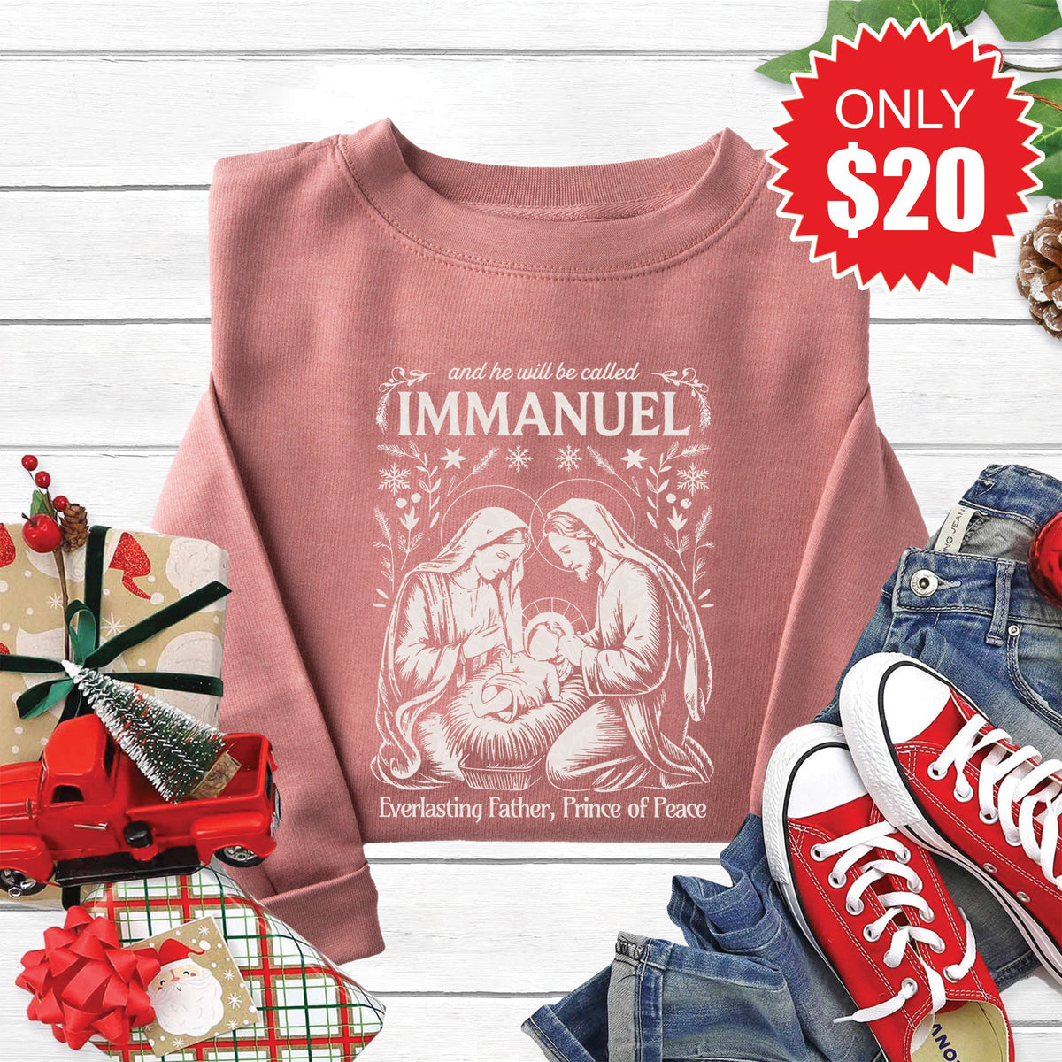 Immanuel Sweatshirt - Heather Mauve - 20 product image 1