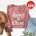 Rooted In Christ Sweatshirt - Heather Mauve - 20 product image 1