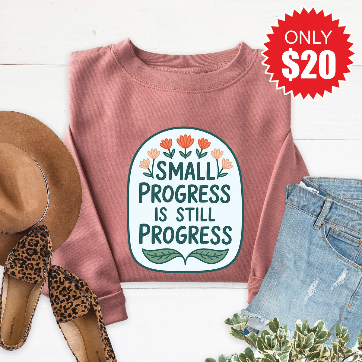 Small Progress Sweatshirt - Heather Mauve - 20 product image 1