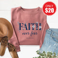 Faith Over Fear Sweatshirt - Heather Mauve - 20 product image 1