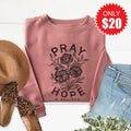 Pray Hope And Believe Sweatshirt - Heather Mauve - 20 product image 1