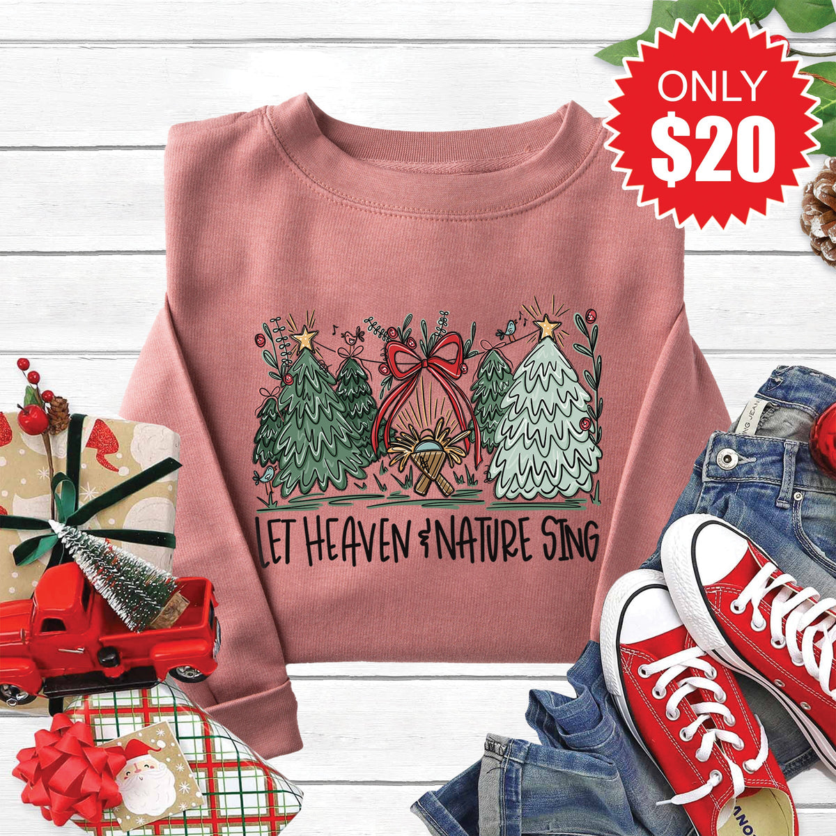 Let Heaven and Nature Sing Sweatshirt - Heather Mauve - 20 product image 1