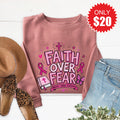 Faith Over Fear Sweatshirt - Heather Mauve - 20 product image 1