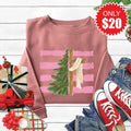 Cross and Christmas Tree Sweatshirt - Heather Mauve - 20 product image 1