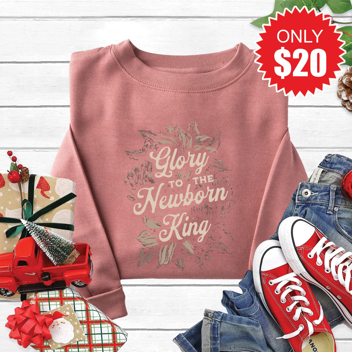 Newborn King Sweatshirt - Heather Mauve - 20 product image 1