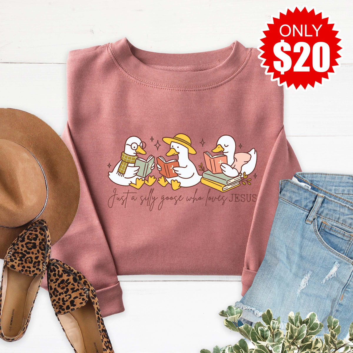 Spreading the Goosepel Sweatshirt - Heather Mauve - 20 product image 1