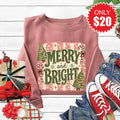 Merry and Bright Sweatshirt - Heather Mauve - 20 product image 1