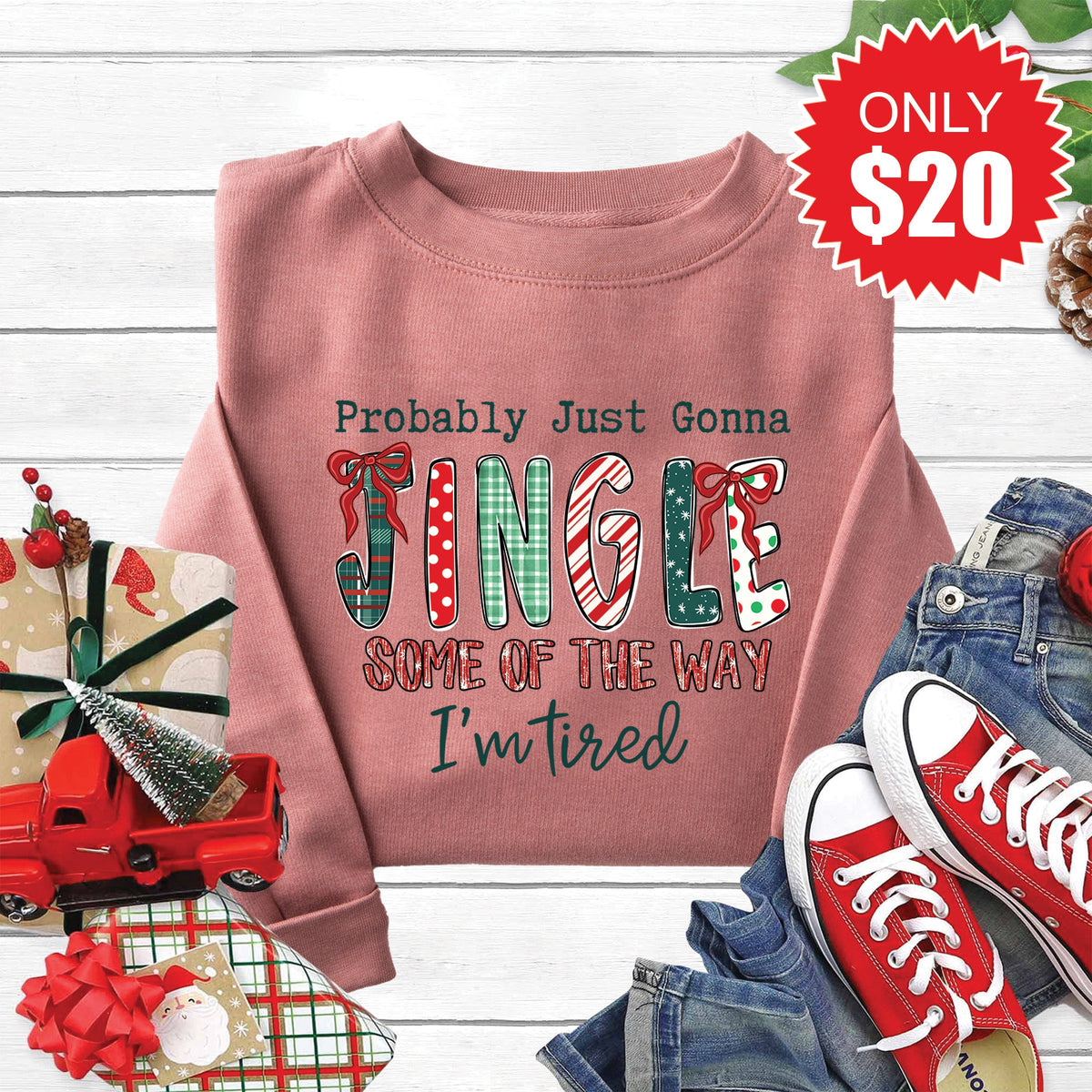 Jingle Some Of The Way Sweatshirt - Heather Mauve - 20 product image 1