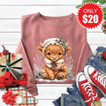 Christmas Cow Sweatshirt - Heather Mauve - 20 product image 1