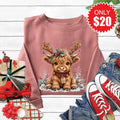 Christmas Cow Sweatshirt - Heather Mauve - 20 product image 1