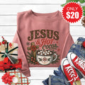 Jesus and Hot Cocoa Sweatshirt - Heather Mauve - 20 product image 1