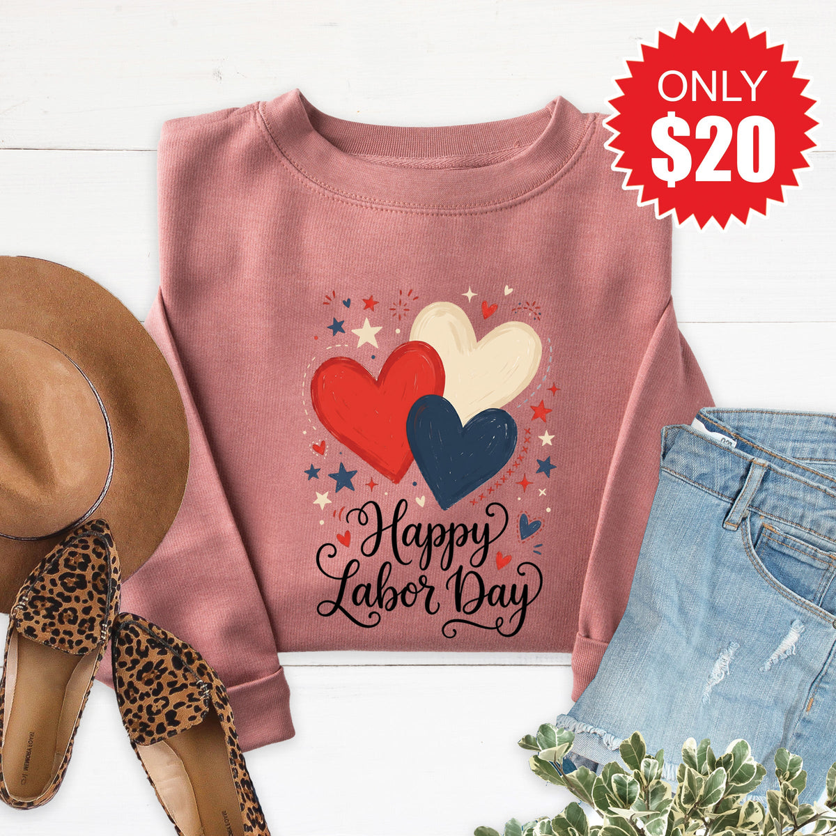 Happy Labor Day Sweatshirt - Heather Mauve - 20 product image 1