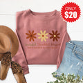 Grateful Thankful Blessed Flowers Sweatshirt - Heather product image 1