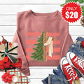 Cross and Christmas Tree Sweatshirt - Heather Mauve - 20 product image 1
