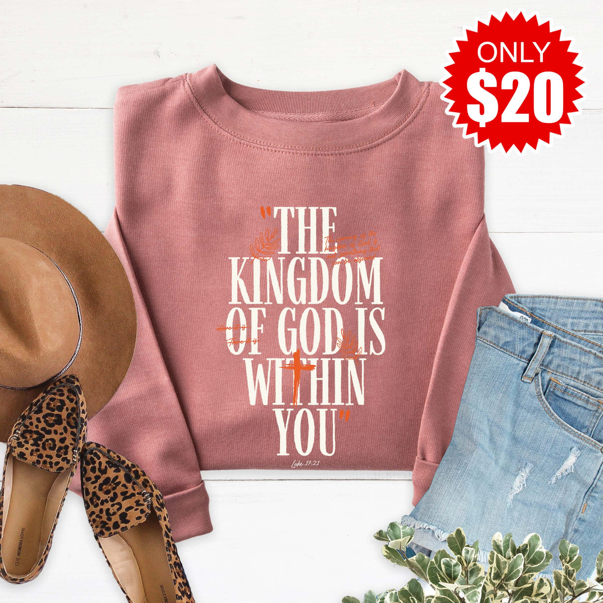 Kingdom of God Sweatshirt - Heather Mauve - 20 product image 1
