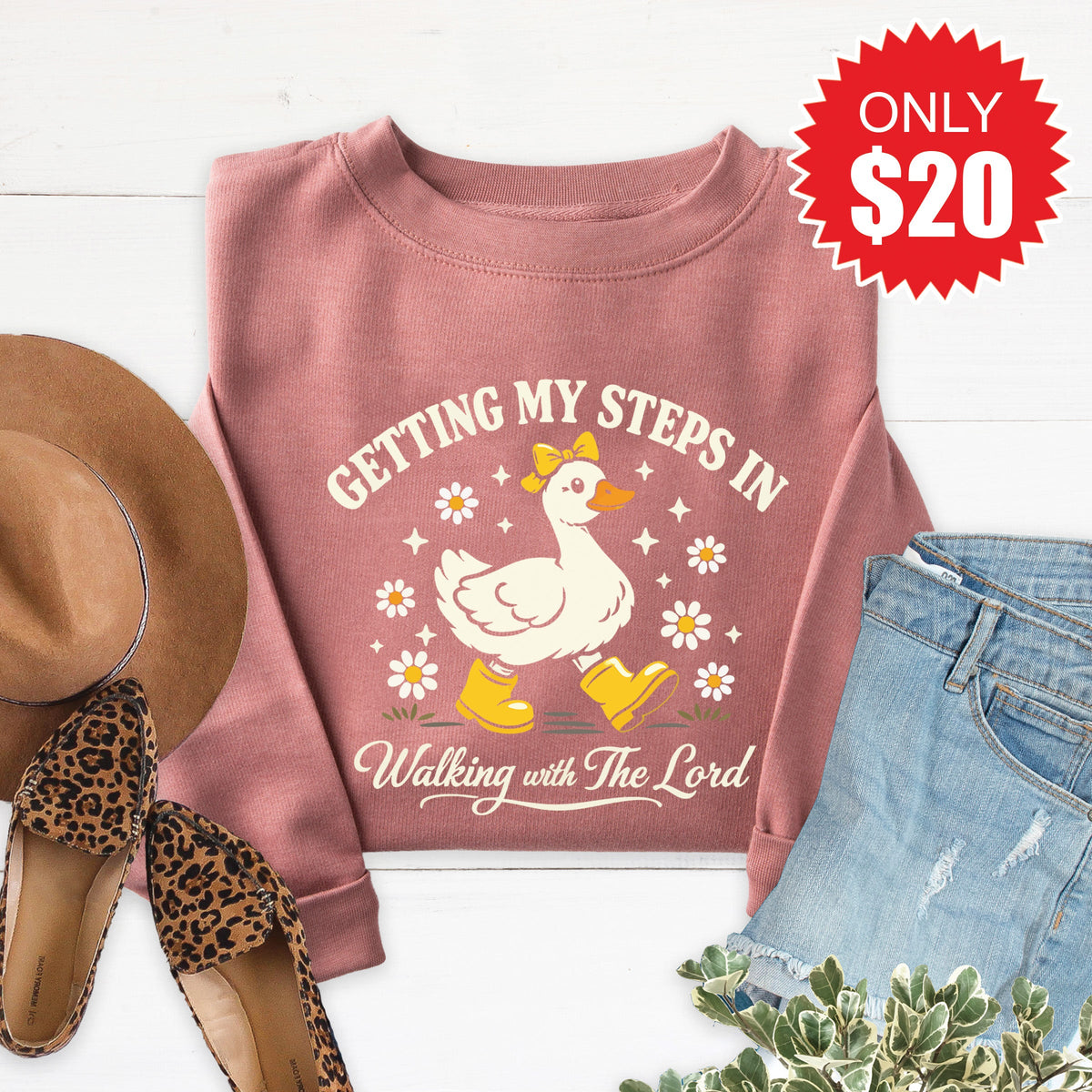 Getting My Steps In Sweatshirt - Heather Mauve - 20 product image 1