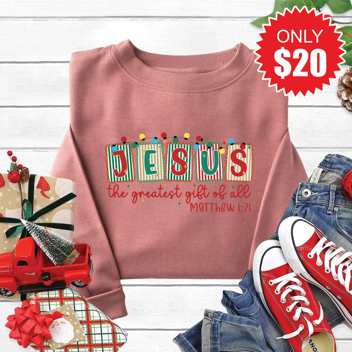 The Greatest Gift Of All Sweatshirt - Heather Mauve - 20 product image 1