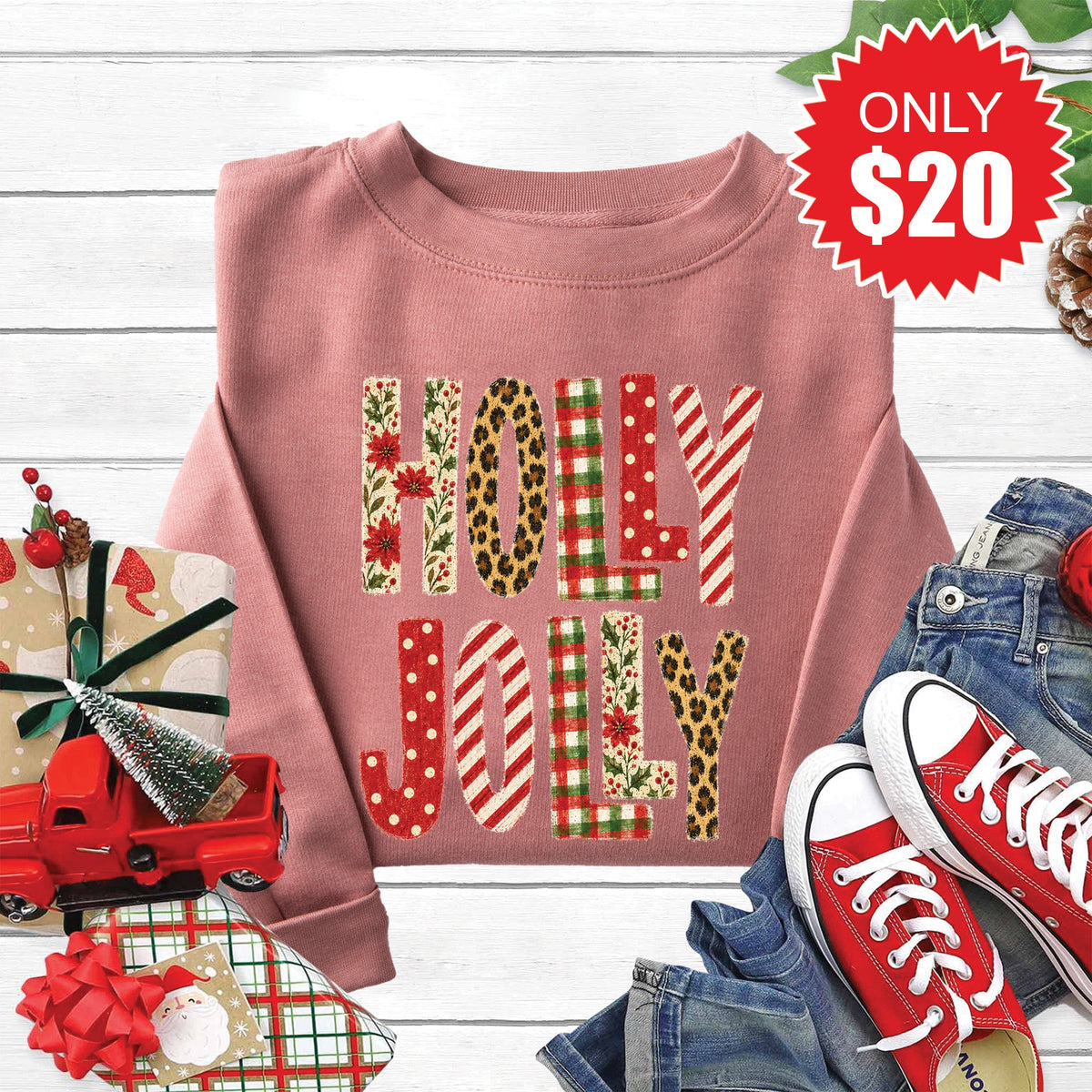Holly Jolly Sweatshirt - Heather Mauve - 20 product image 1