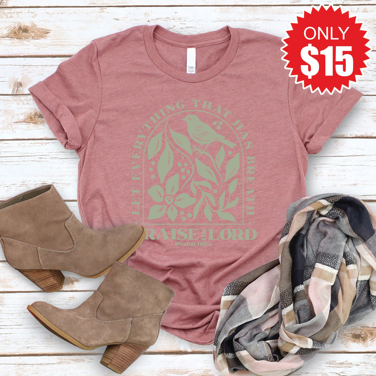 Praise The Lord Tee - Heather Mauve - 15 product image 1