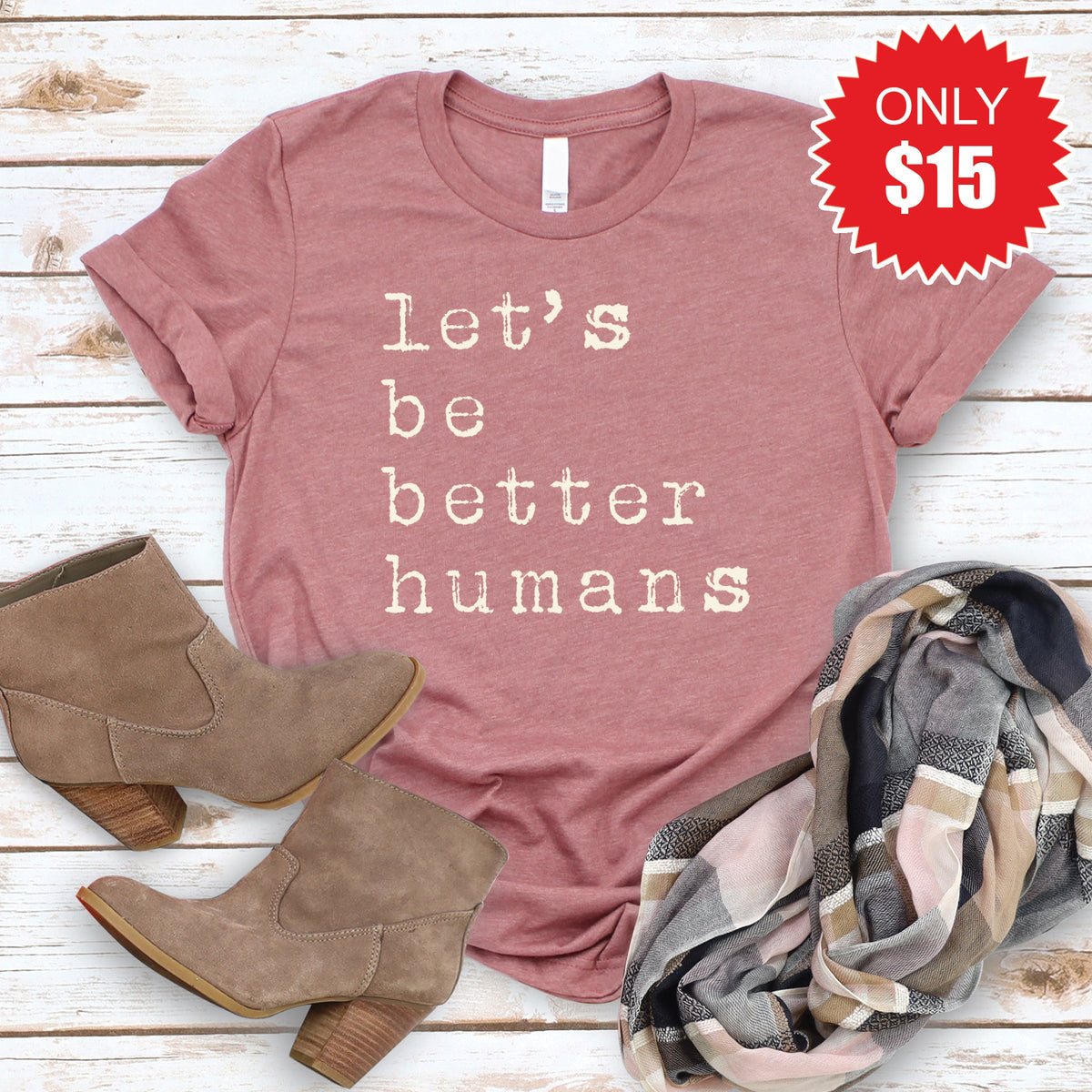 Better Humans Tee - Heather Mauve - 15 product image 1