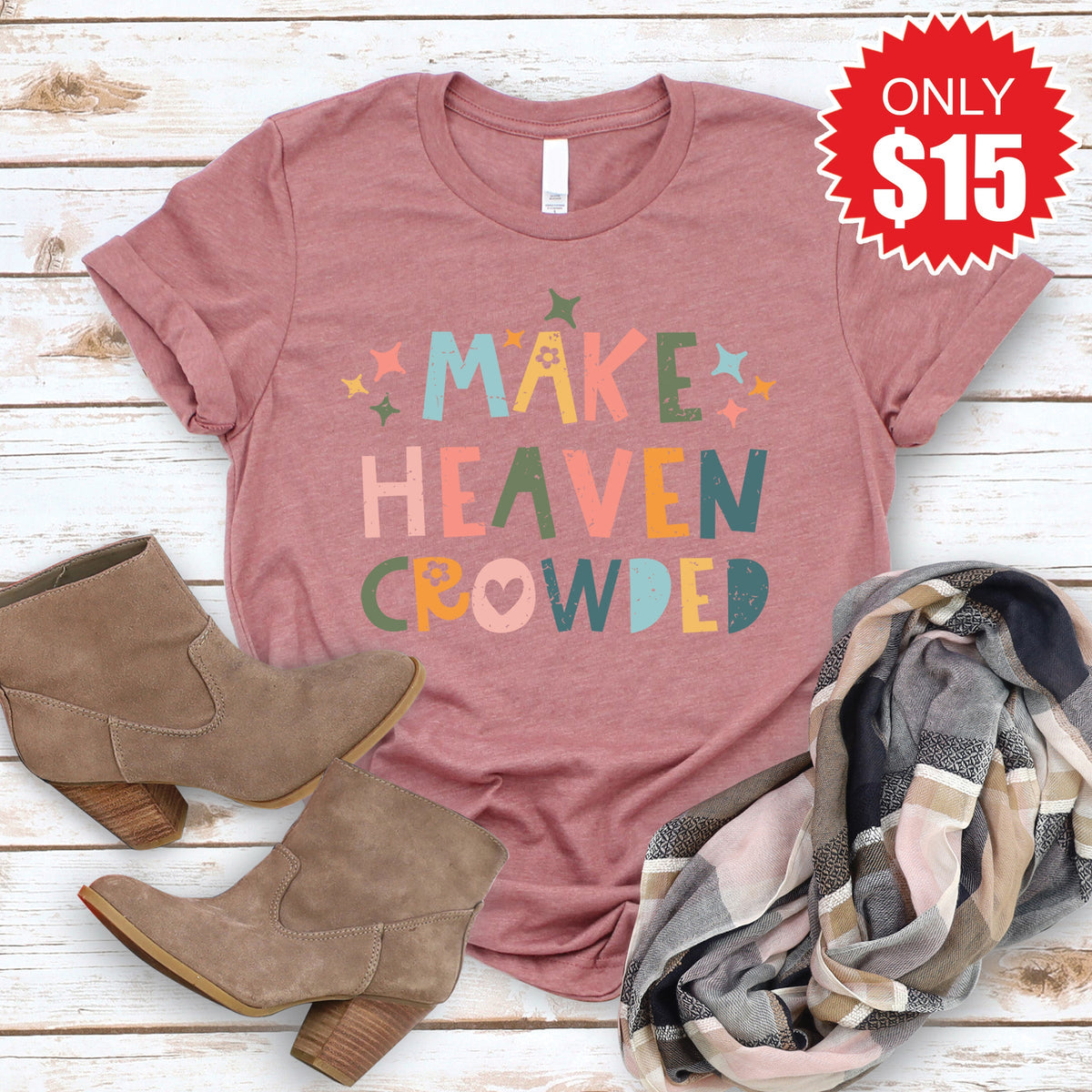 Make Heaven Crowded Tee - Heather Mauve - 15 product image 1