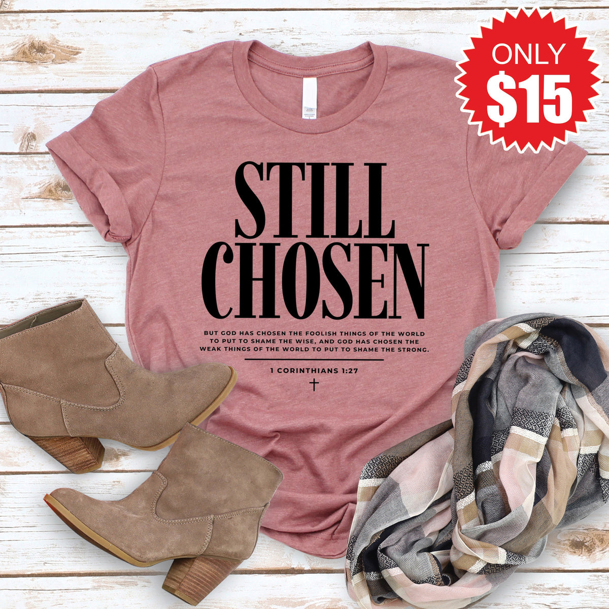 Still Chosen Tee - Heather Mauve - 15 product image 1