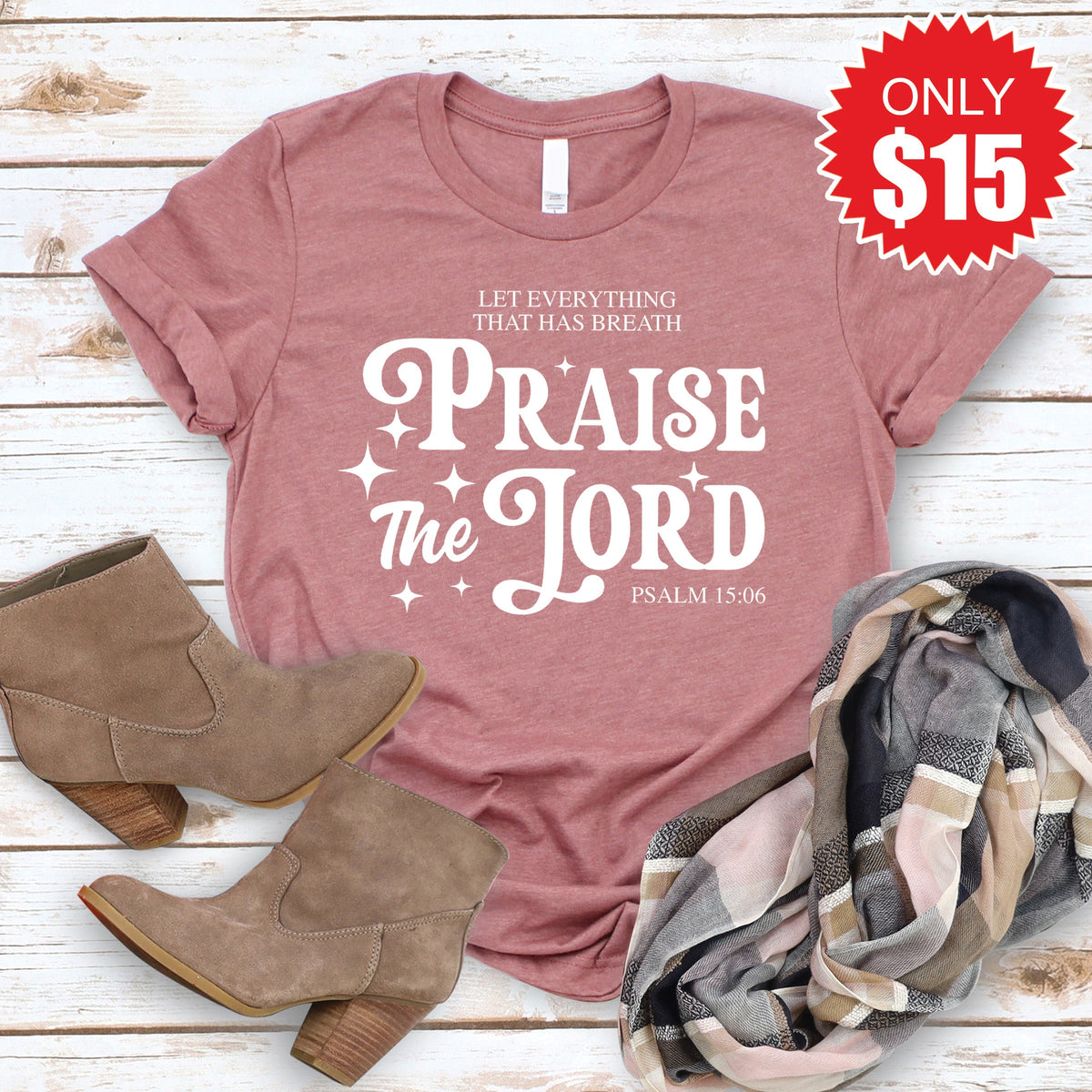 Praise The Lord Tee - Heather Mauve - 15 product image 1