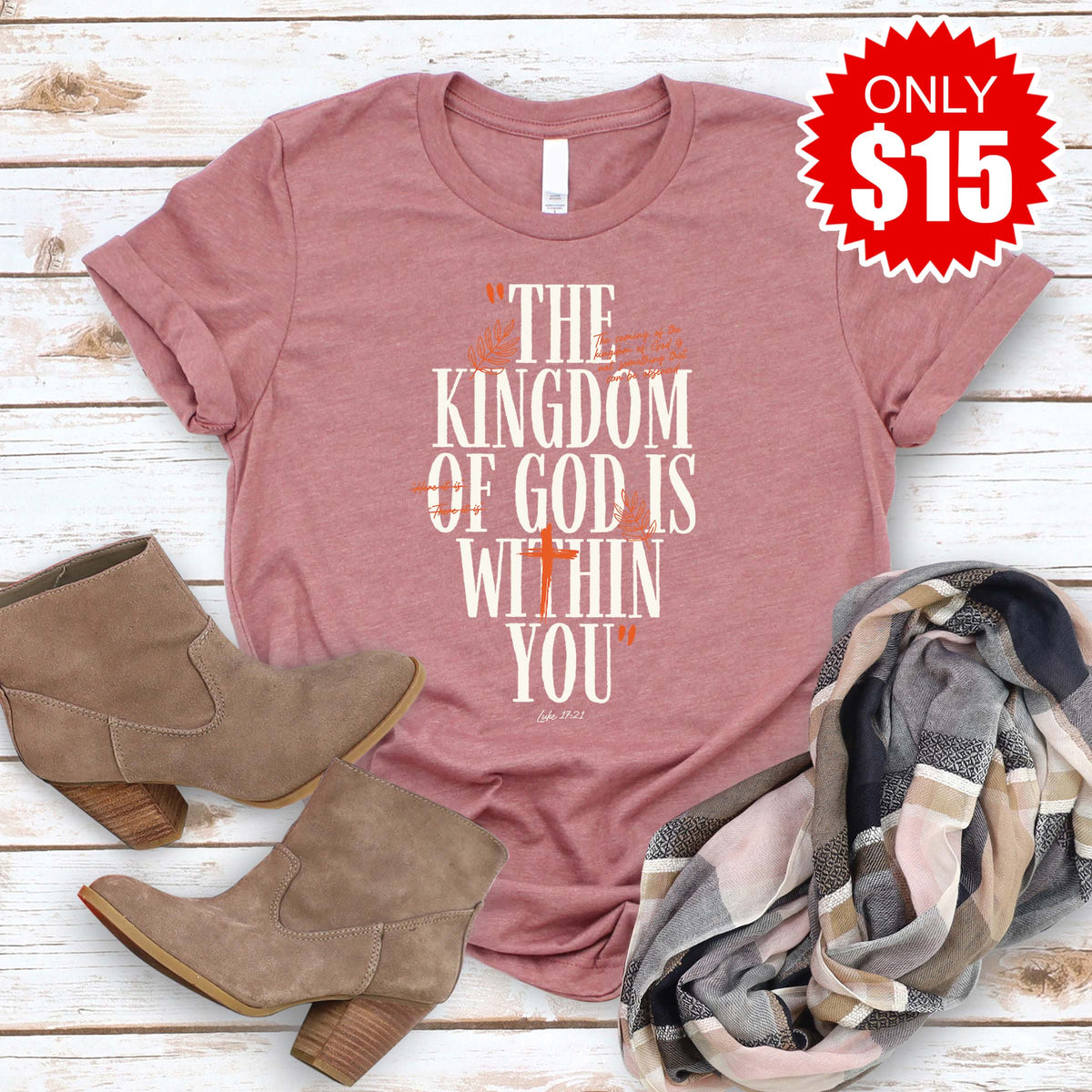 Kingdom of God Tee - Heather Mauve - 15 product image 1