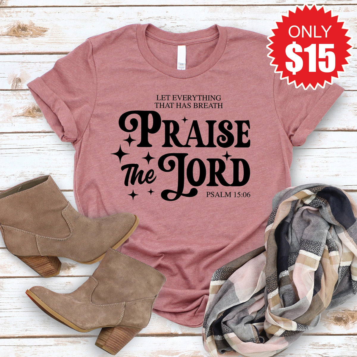 Praise The Lord Tee - Heather Mauve - 15 product image 1