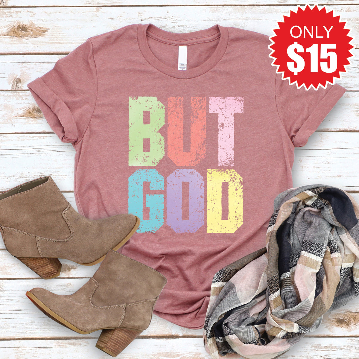 But God Tee - Heather Mauve - 15 product image 1