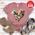 Leopard Heart Tee - Heather Mauve - 15 product image 1