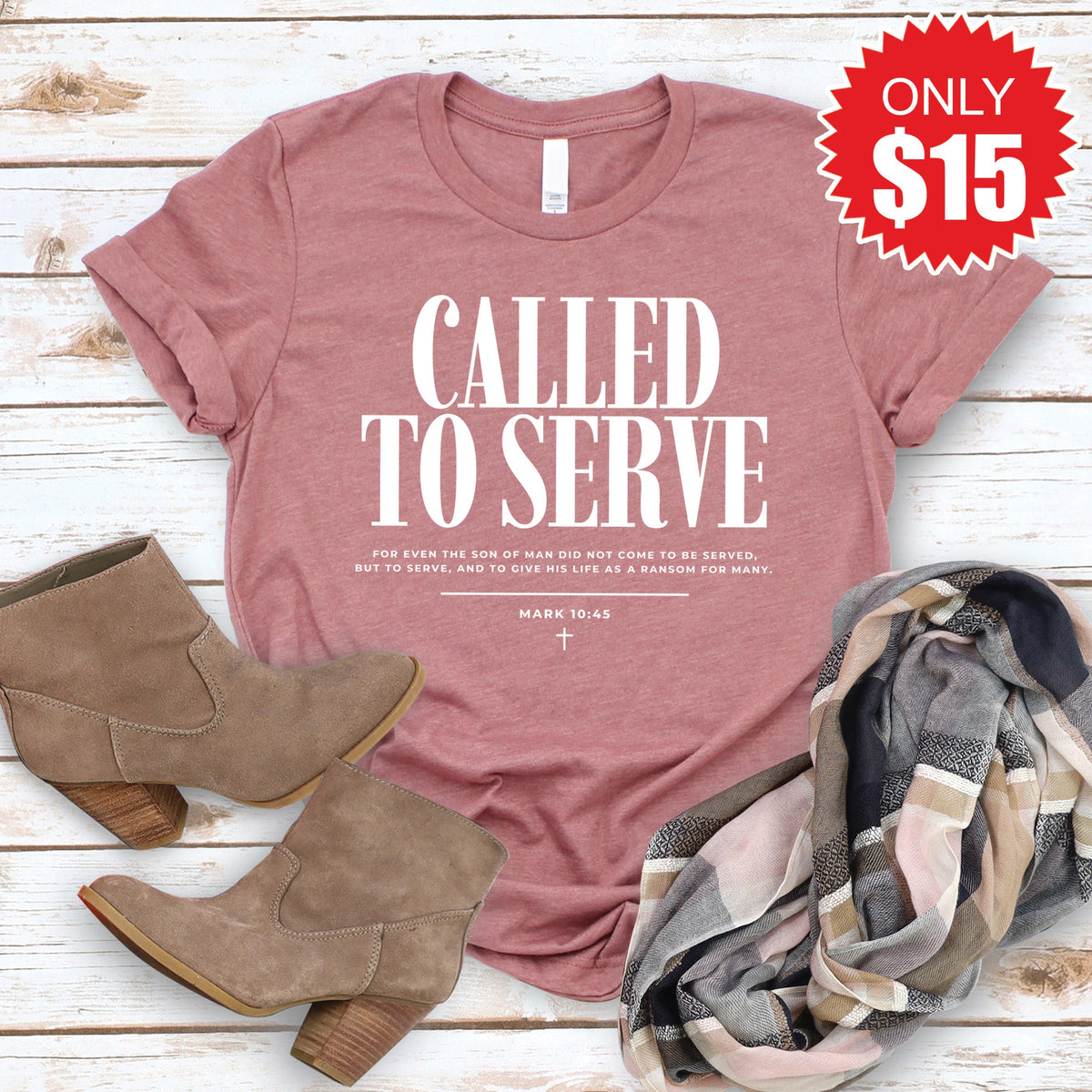 Called To Serve Tee - Heather Mauve - 15 product image 1
