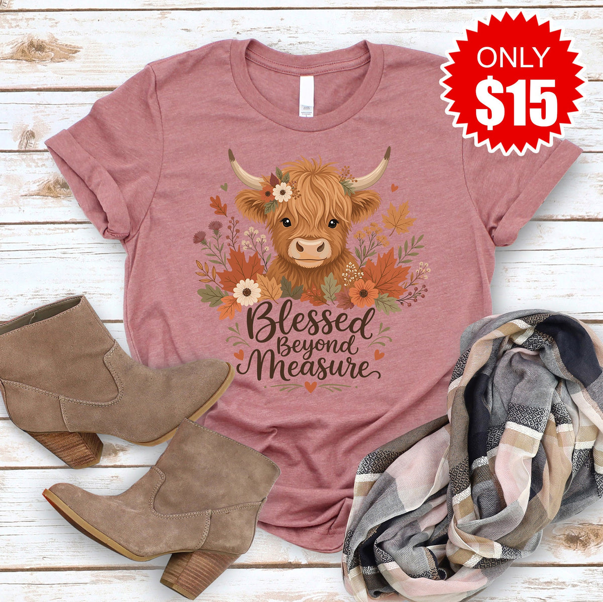 Beyond Blessed Tee - Heather Mauve - 15 product image 1