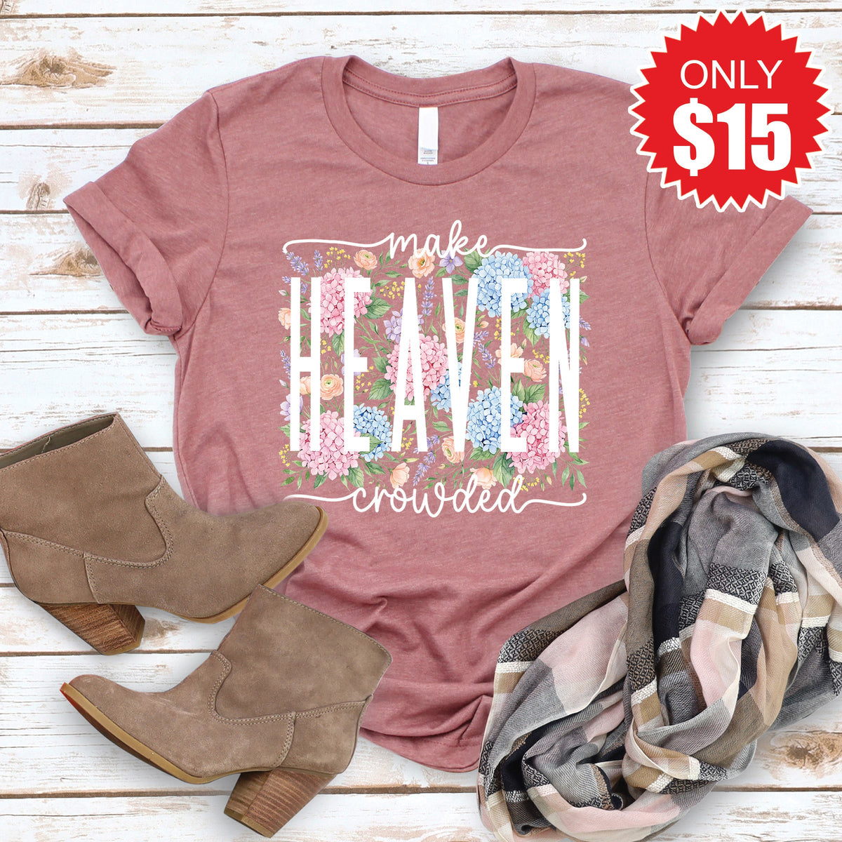 Make Heaven Crowded Tee - Heather Mauve - 15 product image 1