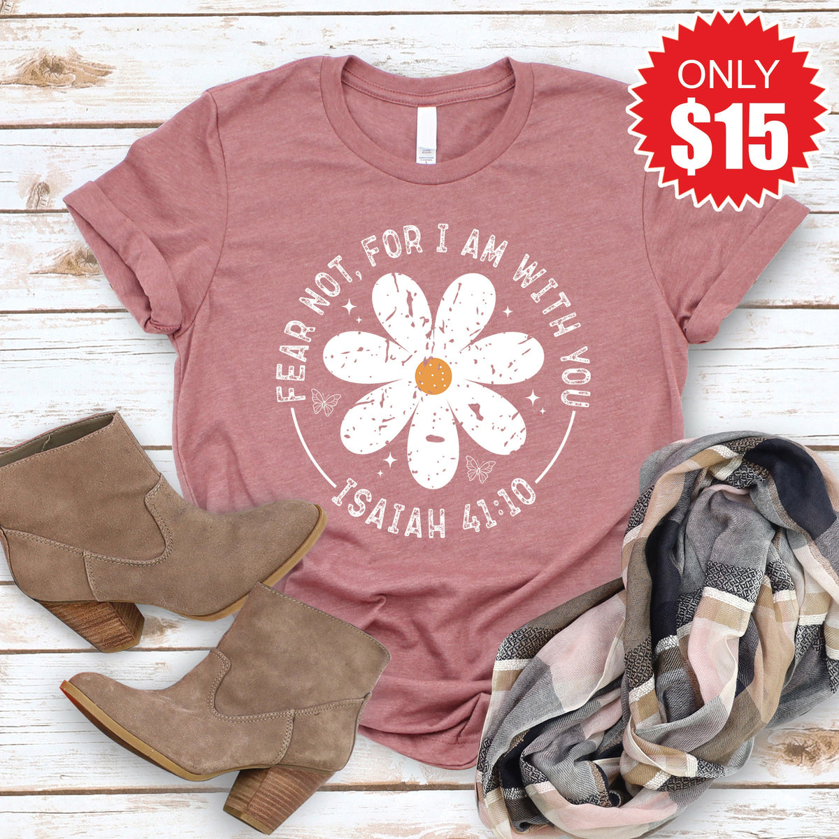 Fear Not Tee - Heather Mauve - 15 product image 1