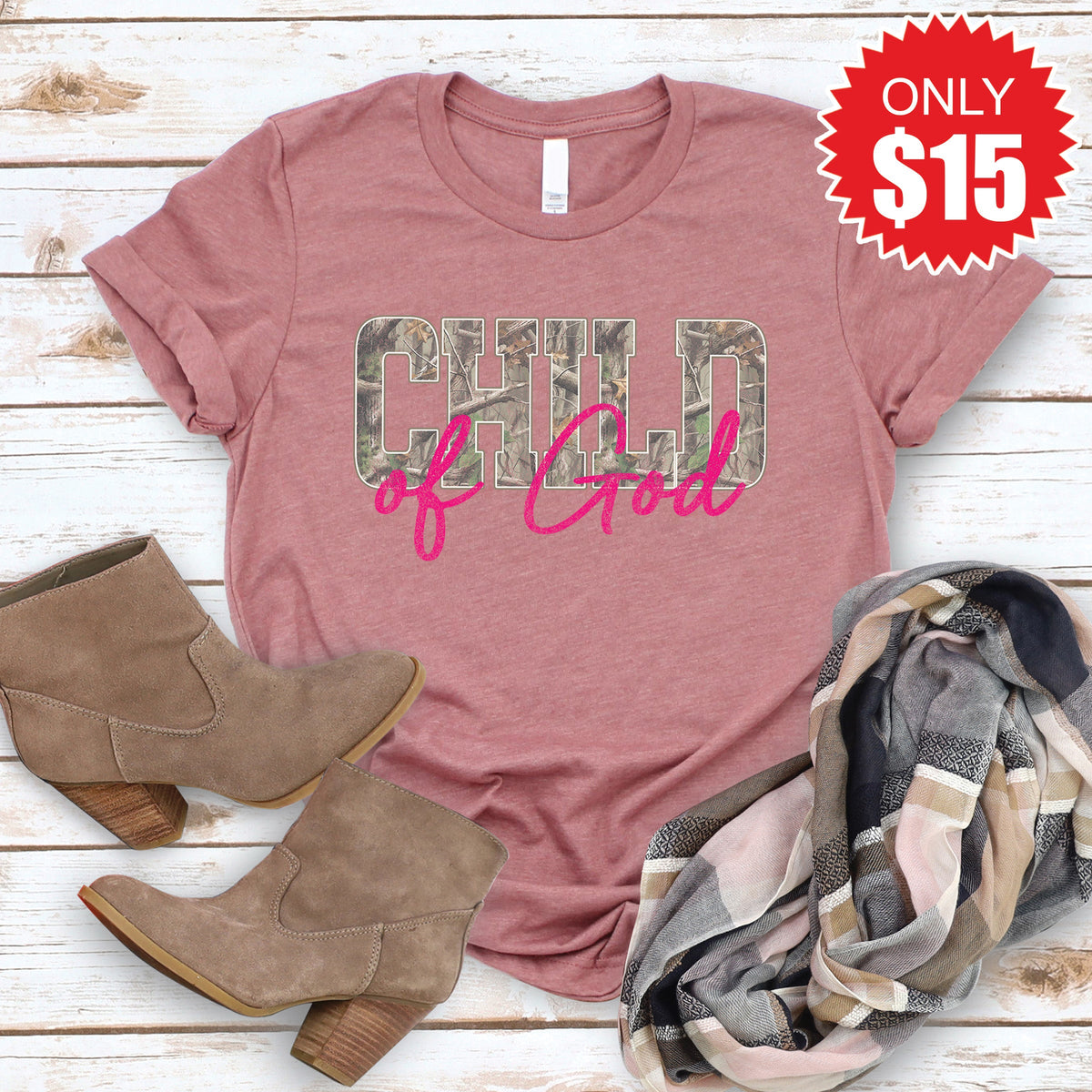 Child of God Tee - Heather Mauve - 15 product image 1