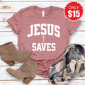 Jesus Saves Tee - Heather Mauve - 15 product image 1